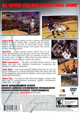 ESPN College Hoops 2K5 box cover back